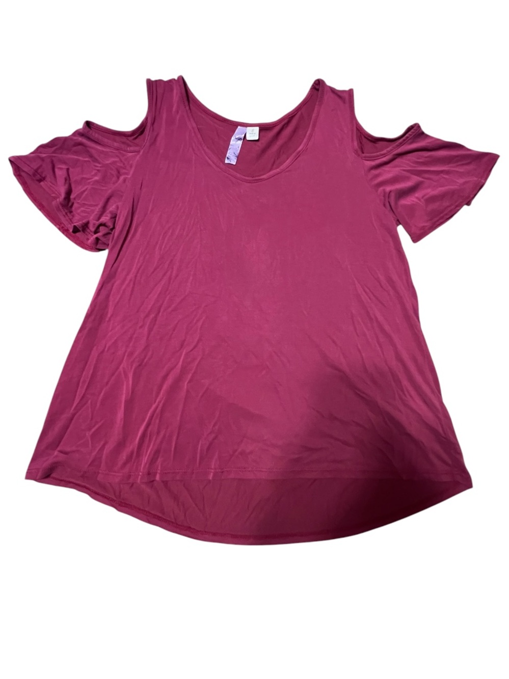 Alyx Cold-Shoulder Short Sleeve Top - Raspberry